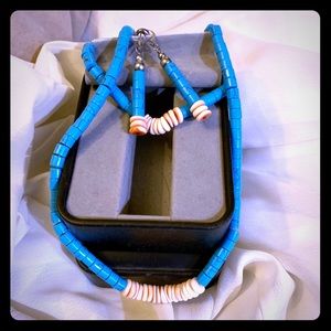 Genuine turquoise jewelry set